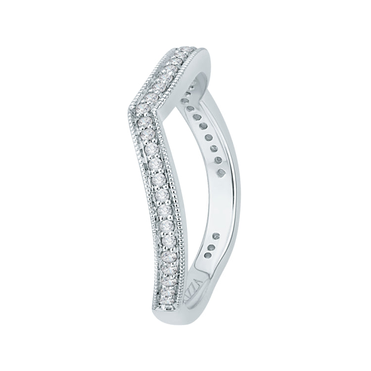 14K White Gold Round Diamond Wedding Band