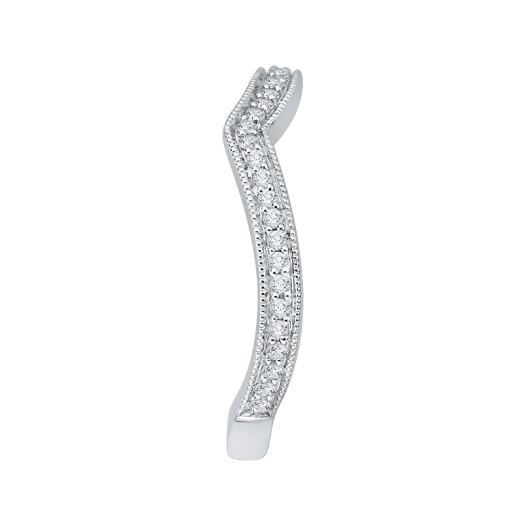 14K White Gold Round Diamond Wedding Band