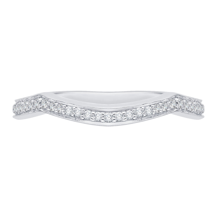 Round Diamond Wedding Band In 14K White Gold