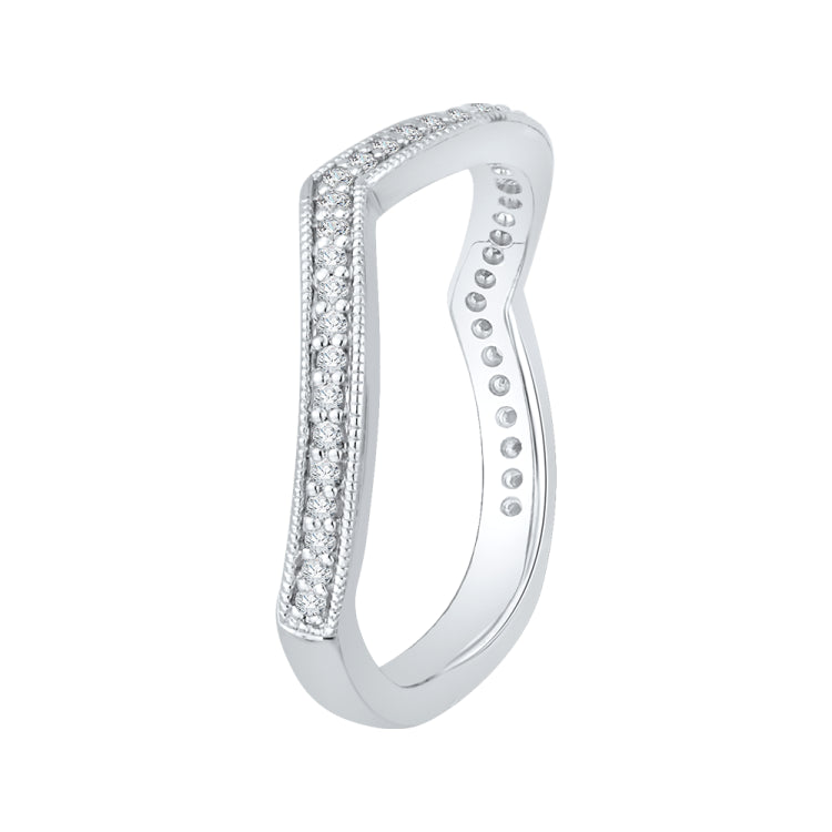 Round Diamond Wedding Band In 14K White Gold