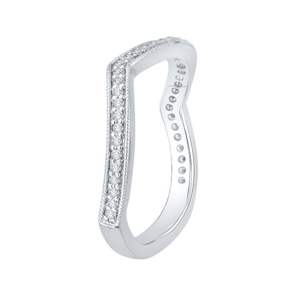 Round Diamond Wedding Band In 14K White Gold