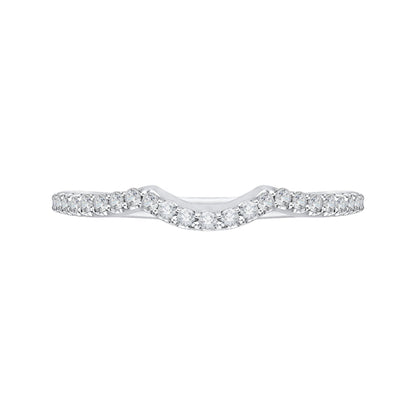 14K White Gold Half-Eternity Round Diamond Wedding band