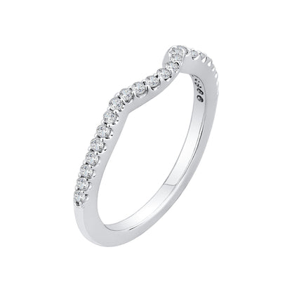 14K White Gold Half-Eternity Round Diamond Wedding band