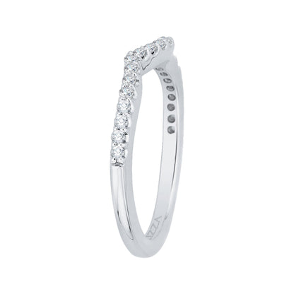 14K White Gold Half-Eternity Round Diamond Wedding band