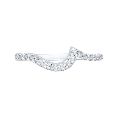 14K White Gold Round Diamond Half-Eternity Wedding Band