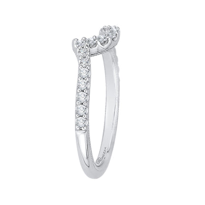 14K White Gold Round Diamond Half-Eternity Wedding Band