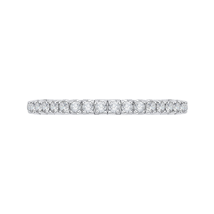 Round Diamond Half-Eternity Wedding Band In 14K Two-Tone Gold