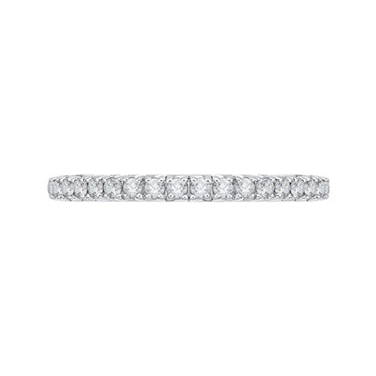 Round Diamond Half-Eternity Wedding Band In 14K Two-Tone Gold