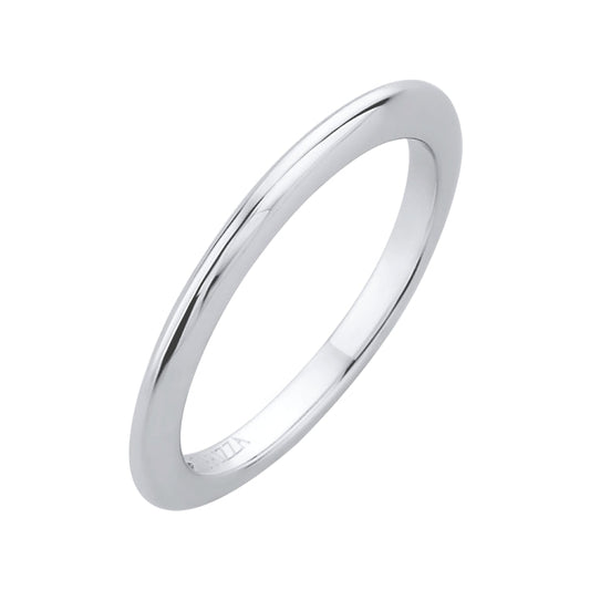 14K White Gold Plain Wedding Band