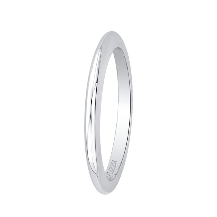 14K White Gold Plain Wedding Band