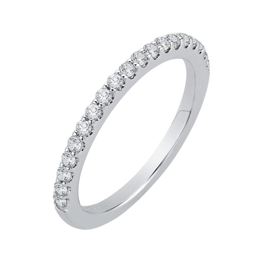 14K White Gold Round Diamond Half-Eternity Wedding Band