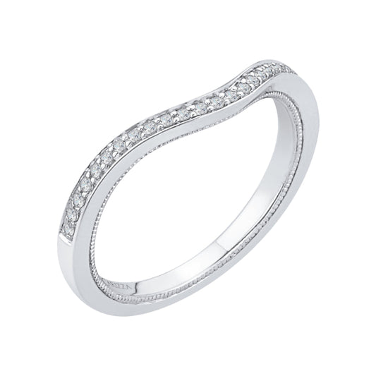 14K White Gold Round Diamond Wedding Band