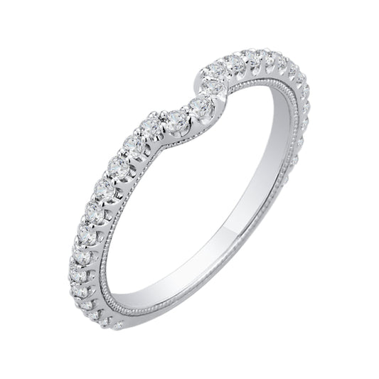 Round Diamond Wedding Band In 14K White Gold