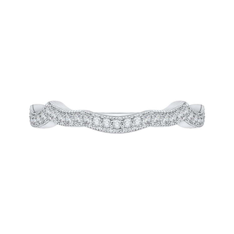 14K White Gold Round Diamond Wedding Band