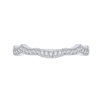 14K White Gold Round Diamond Wedding Band