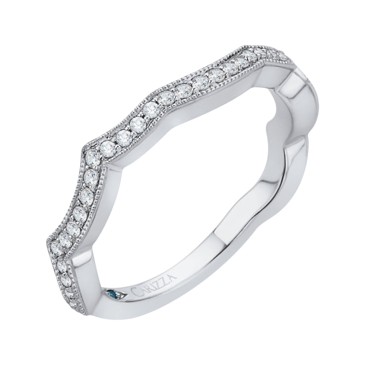 14K White Gold Round Diamond Wedding Band