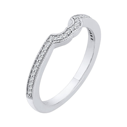 Round Diamond Half-Eternity Wedding Band In 14K White Gold