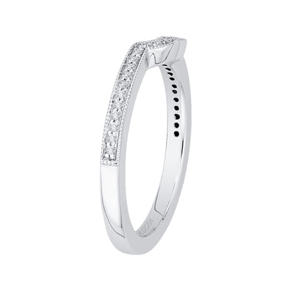 Round Diamond Half-Eternity Wedding Band In 14K White Gold