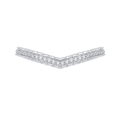 14K White Gold Round Diamond Wedding Band