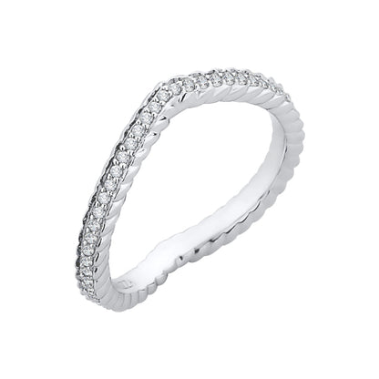 14K White Gold Round Diamond Wedding Band