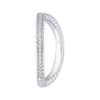 14K White Gold Round Diamond Wedding Band