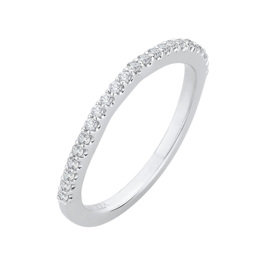 14K White Gold Round Diamond Wedding Band