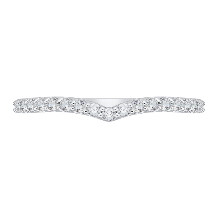 14K White Gold Round Diamond Wedding Band