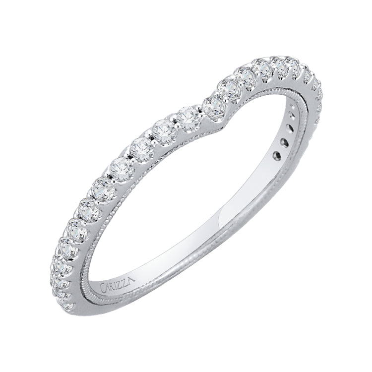 14K White Gold Round Diamond Wedding Band