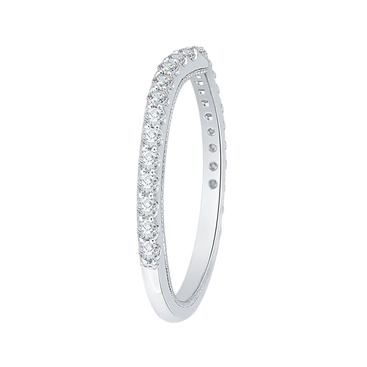 14K White Gold Round Diamond Wedding Band