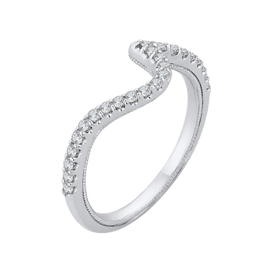 14K White Gold Round Diamond Wedding Band