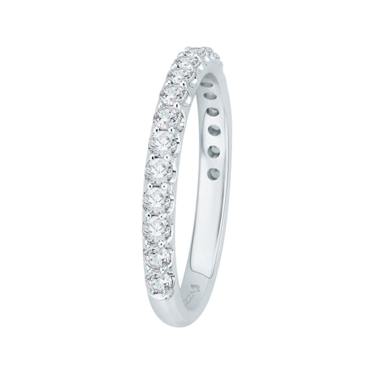 18K White Gold Round Diamond Wedding Band