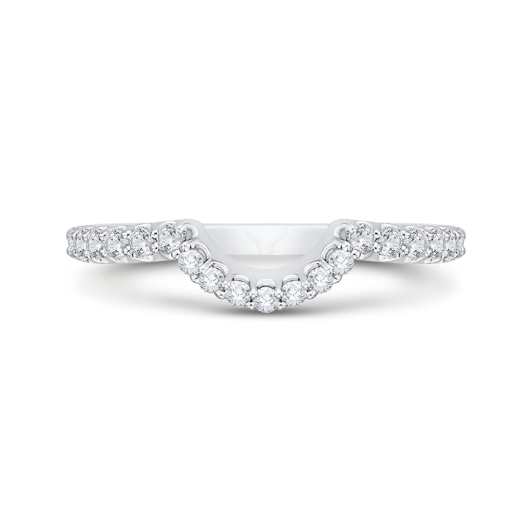 Round Diamond Wedding Band In 18K White Gold