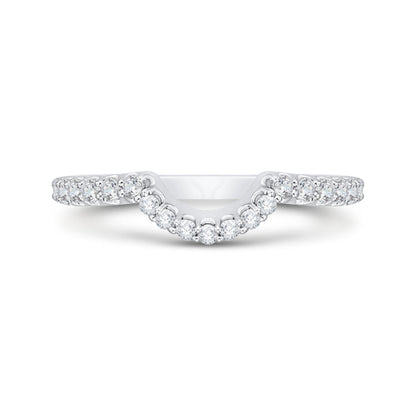 Round Diamond Wedding Band In 18K White Gold