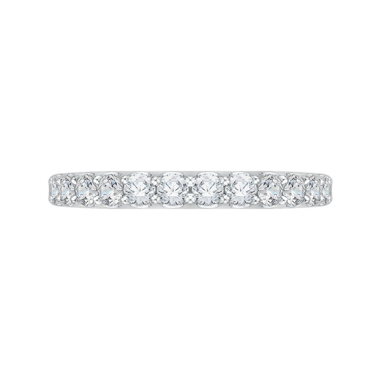 18K White Gold Round Diamond Wedding Band