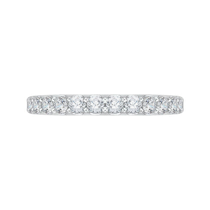 18K White Gold Round Diamond Wedding Band