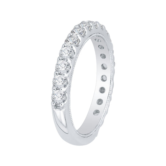 18K White Gold Round Diamond Wedding Band