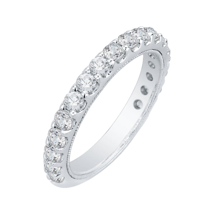 18K White Gold Round Diamond Wedding Band