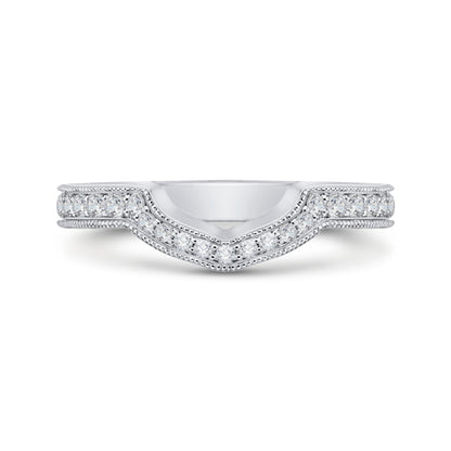 Round Diamond Wedding Band In 18K White Gold