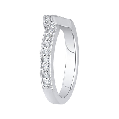 Round Diamond Wedding Band In 18K White Gold