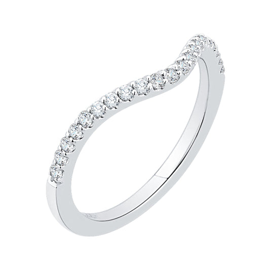 14K White Gold Round Diamond Wedding Band