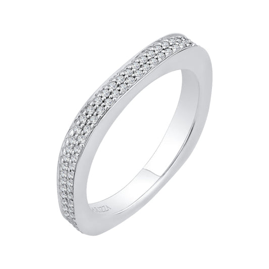 14K White Gold Round Diamond Wedding Band