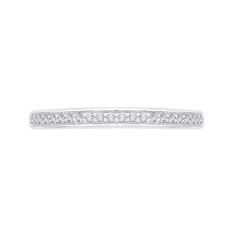 14K White Gold Round Diamond Half-Eternity Wedding Band