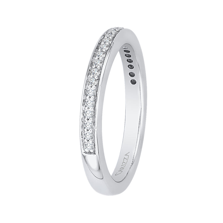 14K White Gold Round Diamond Half-Eternity Wedding Band