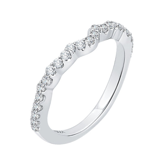 Round Diamond Wedding Band In 14K White Gold