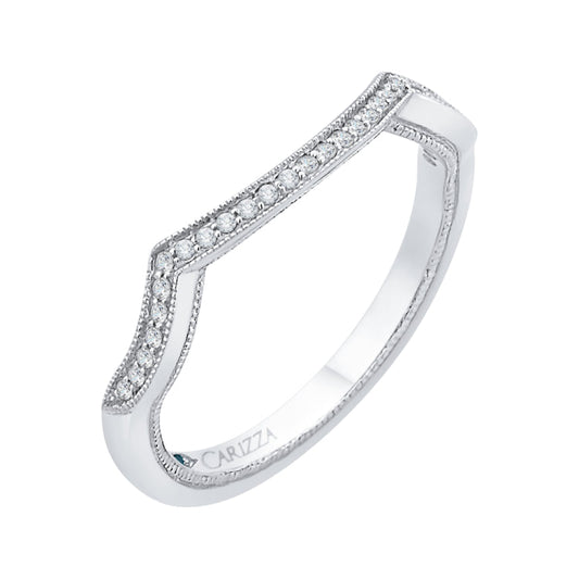 14K White Gold Round Diamond Half-Eternity Wedding Band