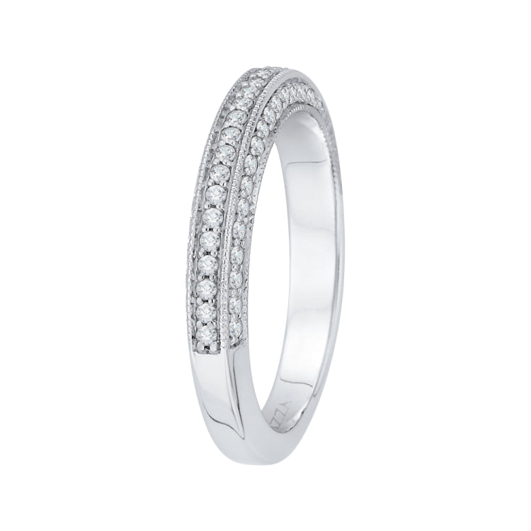 14K White Gold Round Diamond Half-Eternity Wedding Band