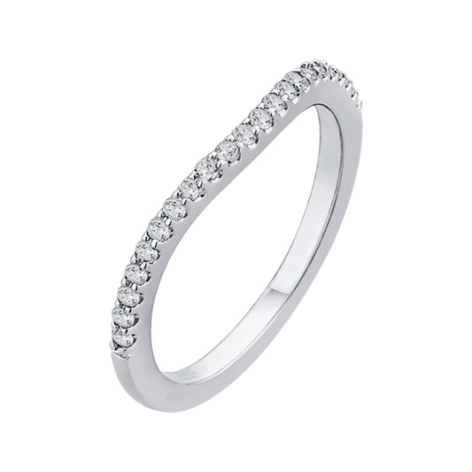 14K White Gold Round Diamond Wedding Band