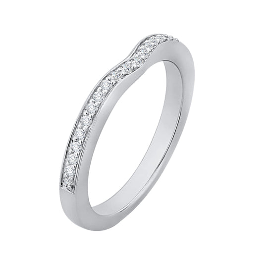 Half-Eternity Round Diamond Wedding Band In 14K White Gold