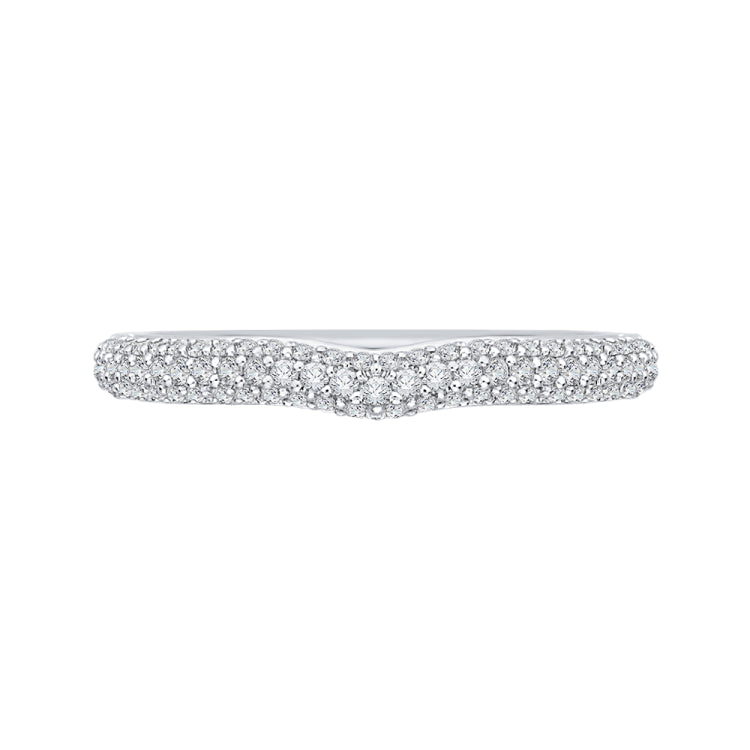 14K White Gold Round Diamond Wedding Band