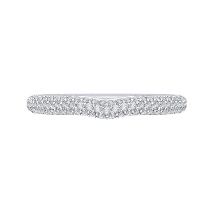 14K White Gold Round Diamond Wedding Band